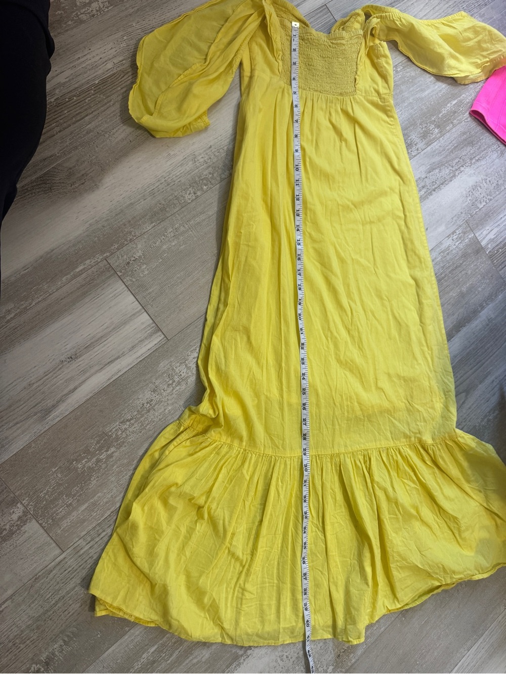 FARM Rio Yellow Maxi Dress with Ruffle Sleeves & Bow Front - Picture 4 of 10